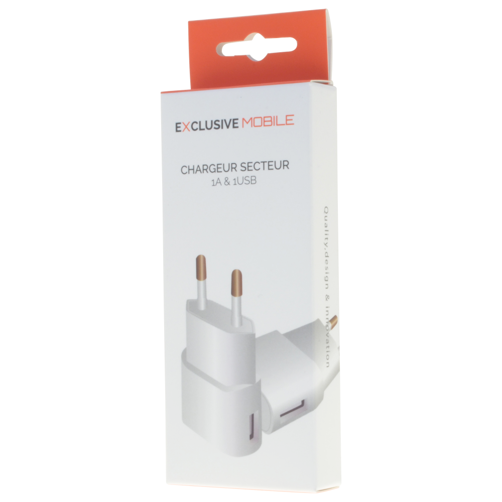 Pack Chargeur Secteur 1A + Câble Lightning 1M Blanc (Non MFI) TQ 